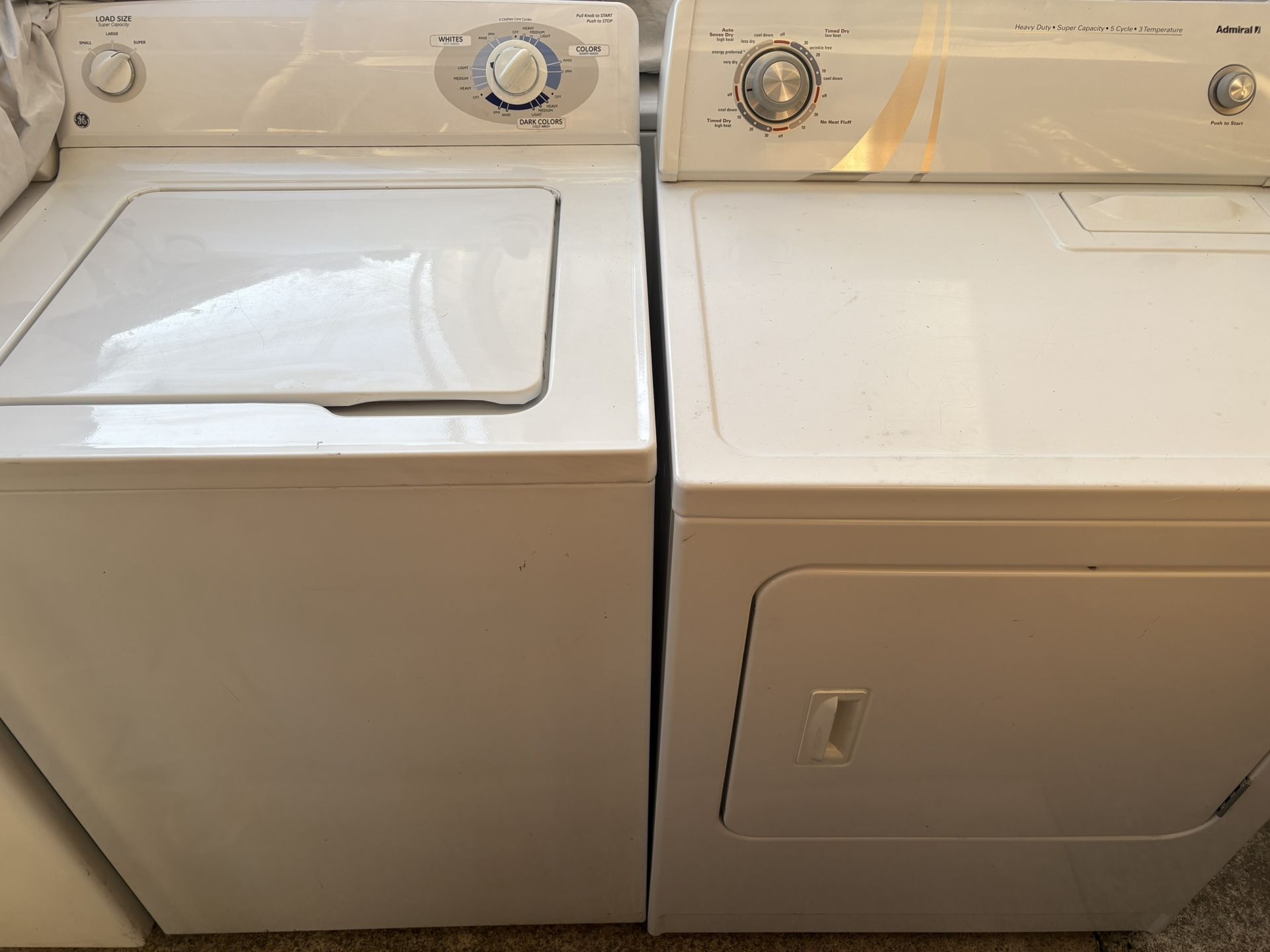 GE Washer $180/ Admiral By Whirlpool Dryer Electric 220v $150