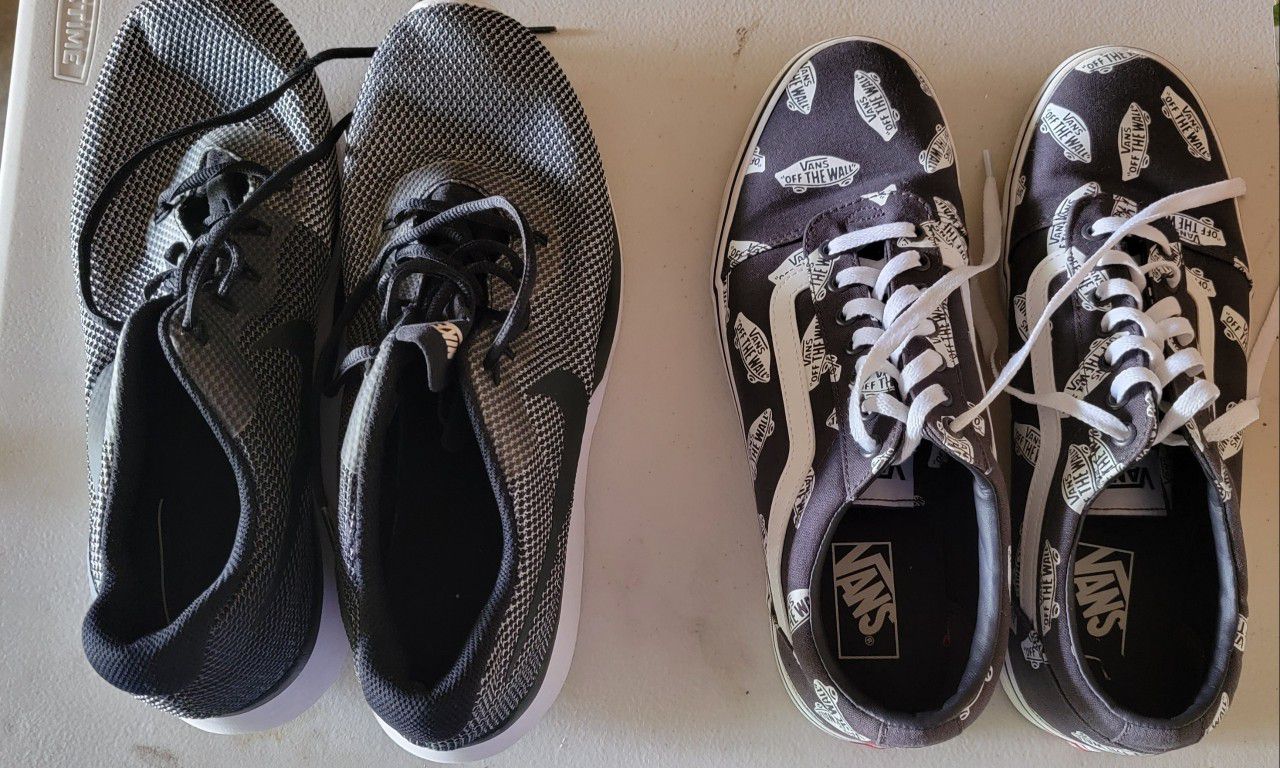 size 12 Nike and Vans shoes