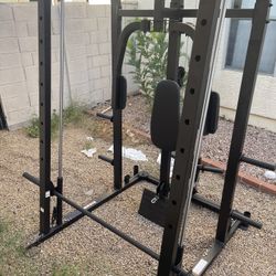Weider pro 8500 cage with Bench All Attachments And weights for