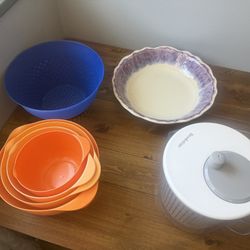 Serving Bowl, Colander Strainer, Mixing Bowls, Fruit Spinner Cleaner