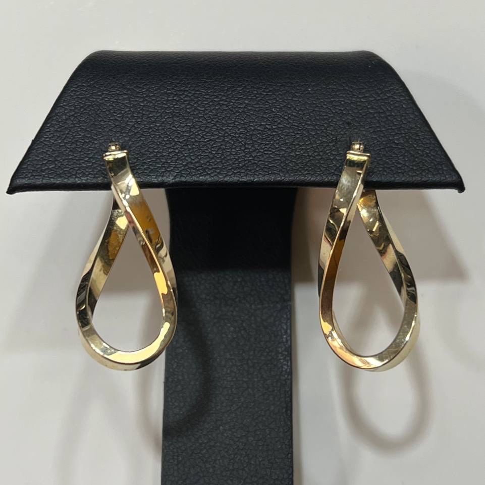14k solid yellow gold infinity shape earrings