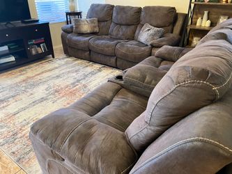 Brown couch set
