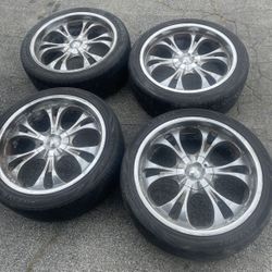 4 - 265/40r22 5x120 5x4.72 5x114.3 5x4.5 Rims Wheels W Tires!!