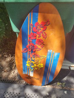 Vintage Slick Lizard "Skim Pro" wooden skimboard