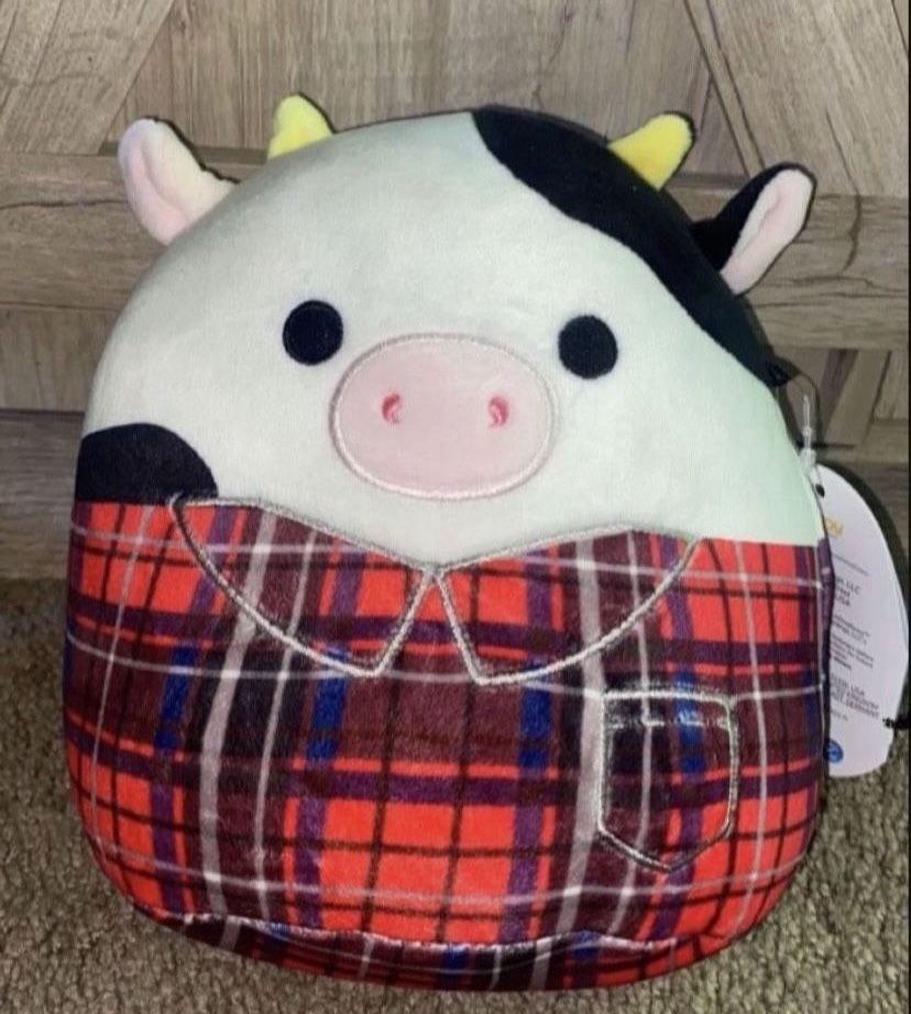 Connor The Cow With Plaid Outfit Squishmallow