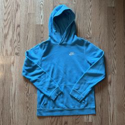 Boys Youth Large Light Blue Nike Sweatshirt Hoodie-