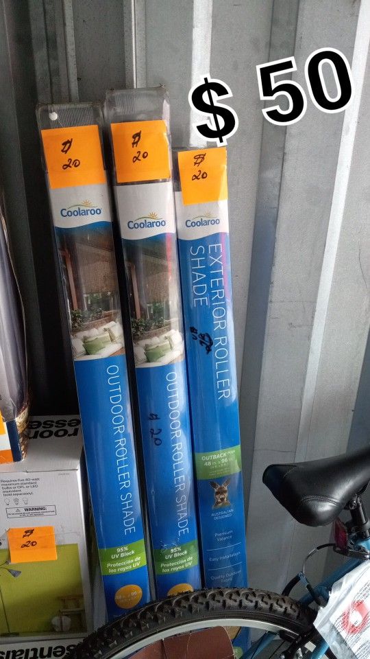 New Outdoor Roller Shade Coolaroo $50 for 3  n