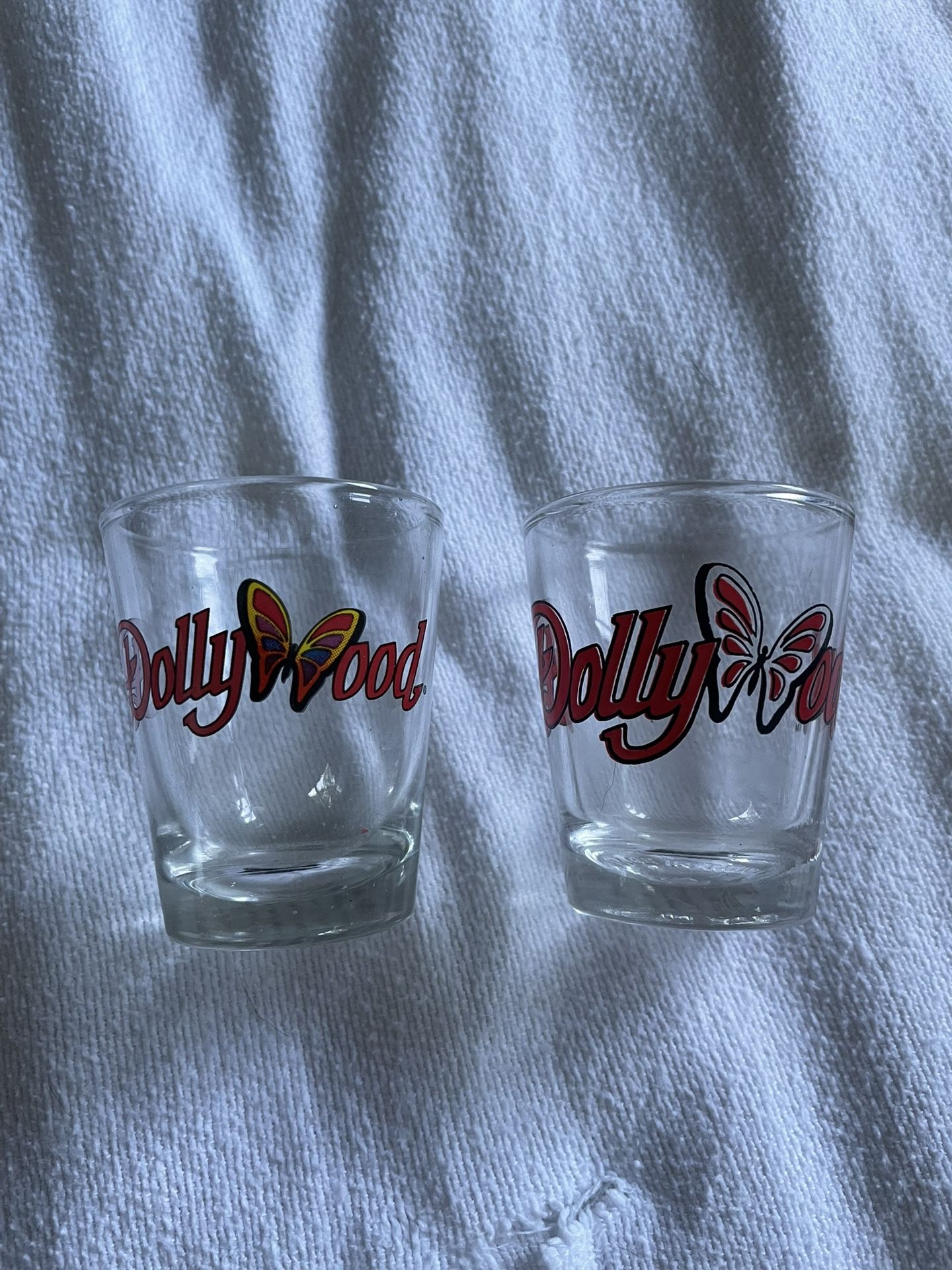 Pair Of Dollywood Shot Glasses