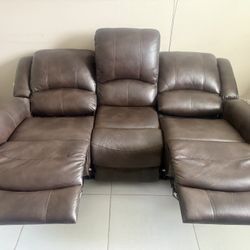 Leather Reclining Sofa