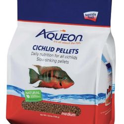 *FREE* Aqueon Cichlid Slow Sinking Fish Food Pellets,