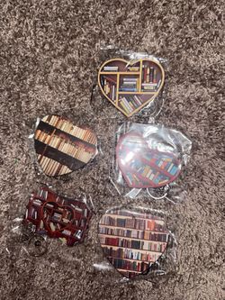 Book Lover Keychain Set of 5