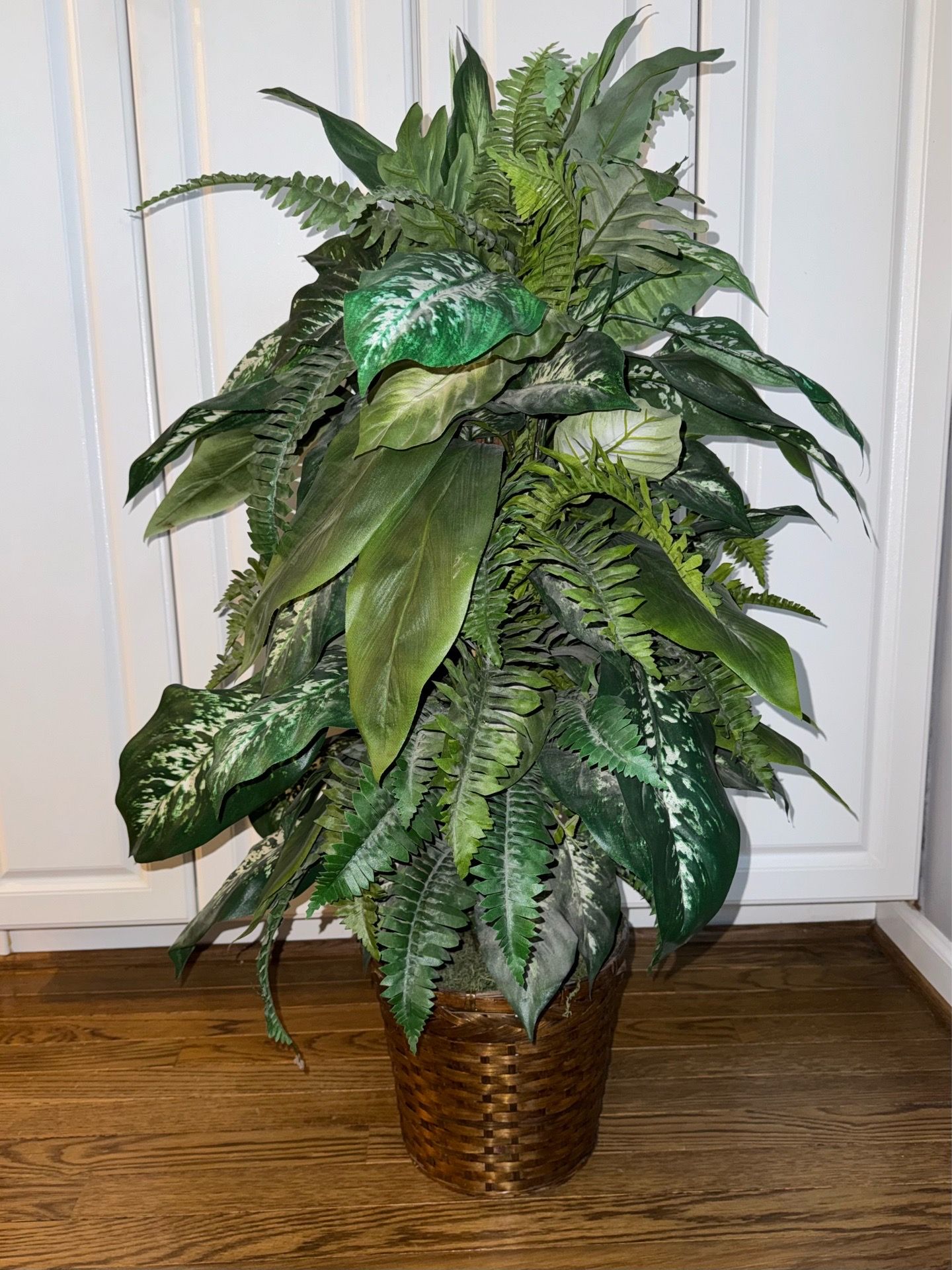 Artificial Floor Plant in Woven Basket 40” tall