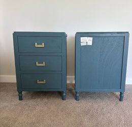 Blue - 3-drawer nightstands