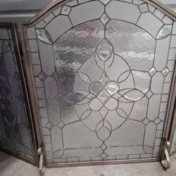 Vintage Lead Beveled Fireplace Screen