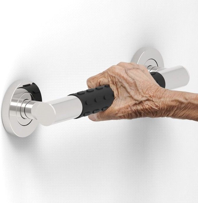 Designer Bath Safety Grab Bar with Anti-Slip Soft Grip
