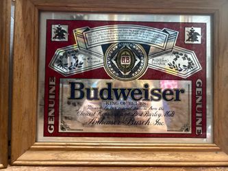Budweiser King of Beers Framed Mirror Sign