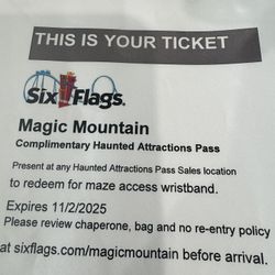 Six Flags Haunted Attraction Pass
