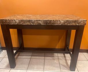 Modern Accent / Sofa Console Table – Marble-Look Top