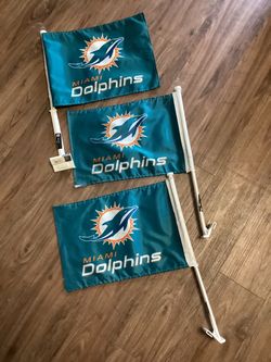 Miami Dolphins Car Flags – Set of 3