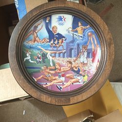 1984 Los Angeles, Olympic Games, Collector Plate And Frame