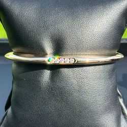 Pascal Lacroix 14k yellow gold 0.3CTW Natural Diamond bangle bracelet 6.75”