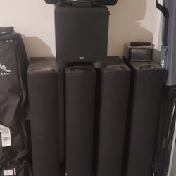  Klipsch Tower Speakers  And subwoffer 