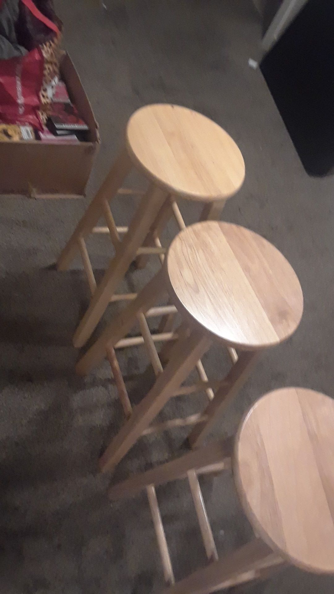 Three Brown stools slightly used