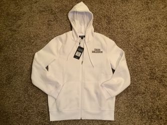 True Religion - Horseshoe Filled Allover Print Zip Hoodie, color white, size: M