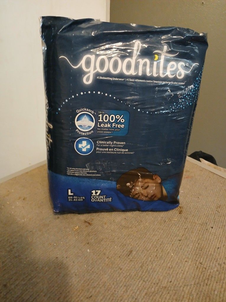 Goodnites Boys Size Large Bedtime Underwear