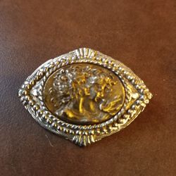 1928 Women's Dove Brooch Pin Brass-Silver Tones