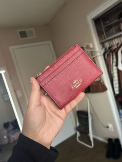 Coach Red Leather Card Case / Keychain Wallet ❤️