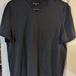 Michael Kors Mens Large V-neck Navy T-shirt 