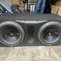 Rockford Fosgate P3-2X12 Punch Dual P3 12" Loaded Enclosure Ported Subwoofer And Rockford Fosgate R250X4 Prime 4-Channel Amplifier