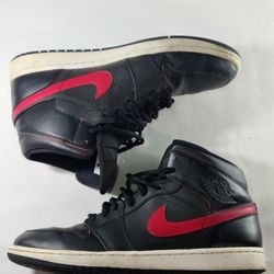 Nike Air Jordan 1 Mid Retro 2016 Black Red Men Sneaker Shoes 554724-009 Size 10