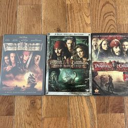 New Sealed Disney Pirates of the Caribbean 1-3 Trilogy DVD Movie Lot Set