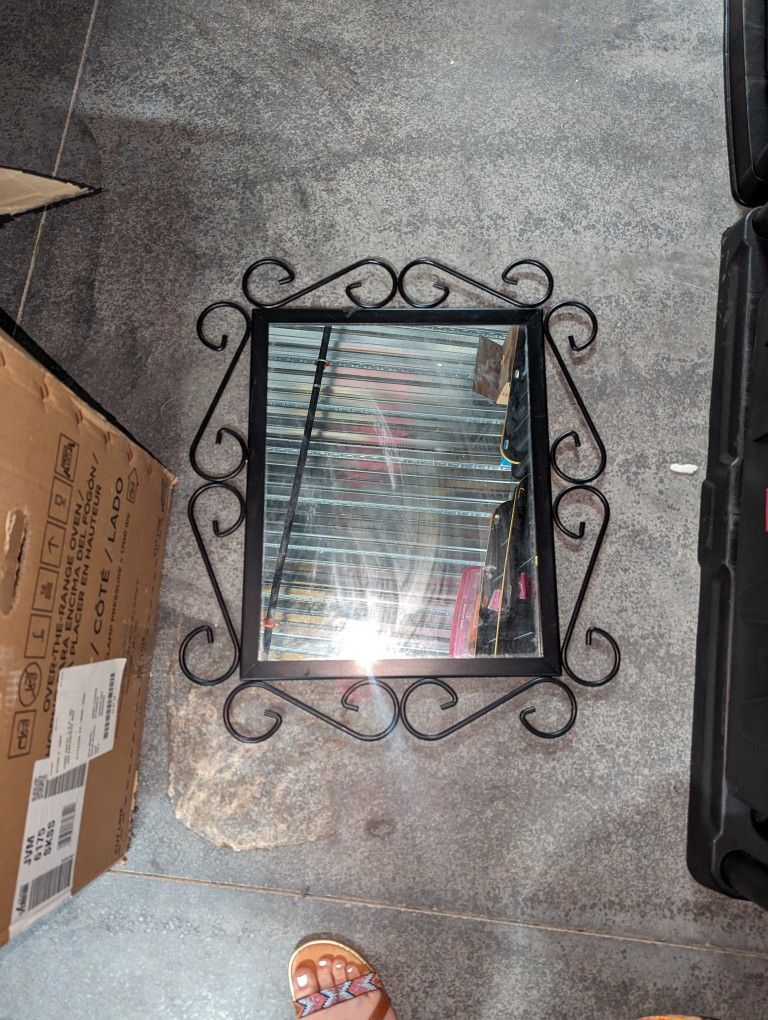 Black Wrought Iron Mirror