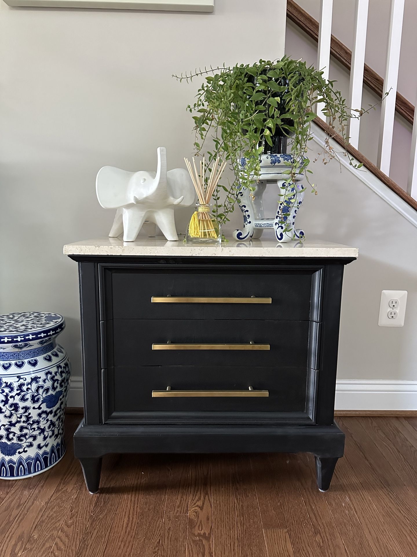 End table With Marble Countertop