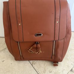 Large Faux Leather Laptop Backpack 