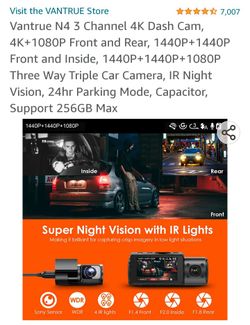 Vantrue N4 3 Channel 4K Dash Cam 4K+1080P Front and Rear, for Sale