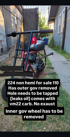 Predator 224 non hemi comes with carb