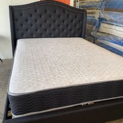 Queen Size Frame With Mattresss Set