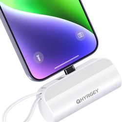 new Portable Charger for iPhone, 5000mAh Mini Power Bank with Built-in Cable & Phone Stand, Small Battery Pack Compatible with for iPhone14/13/12/11/P