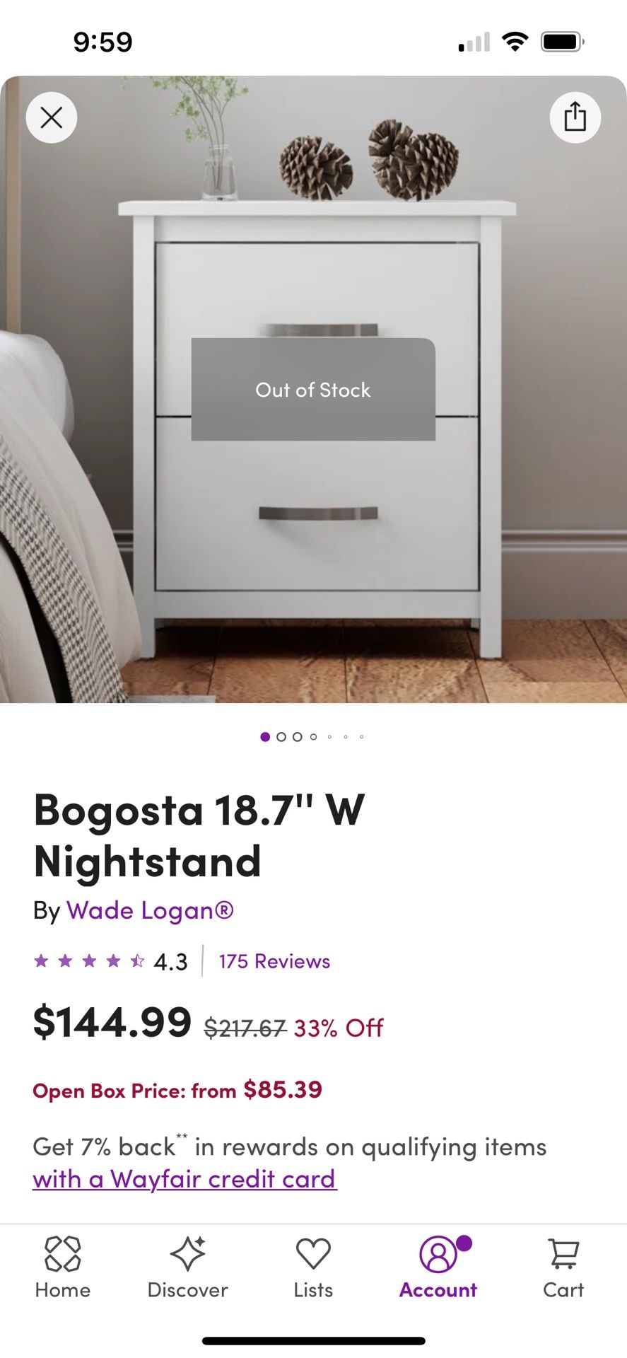 Wayfair 2 Drawer Nightstand