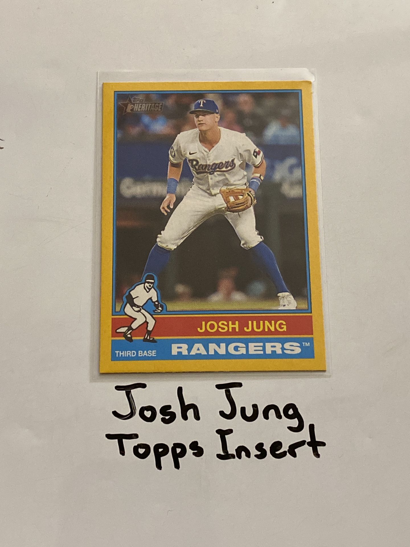 Josh Jung Texas Rangers 3rd Baseman Topps Short Print Insert Card.