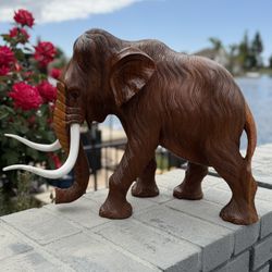 Mammoth 🦣 Wooden Hand Carved Sculpture 