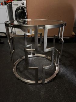 Glass side table