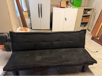 Black faux suede futon