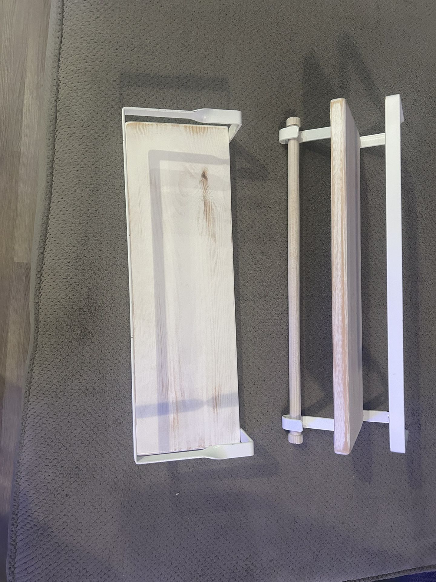 2 Floating Shelves One With Rack