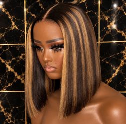 Highlight lacefront bob wig