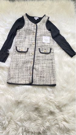 Tweed Pinafore Dress with Long Sleeve Top